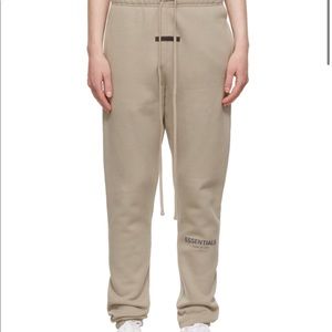 ✅ NWT UNISEX FEAR OF GOD Essentials lounge pants jogger pants Tan Taupe String